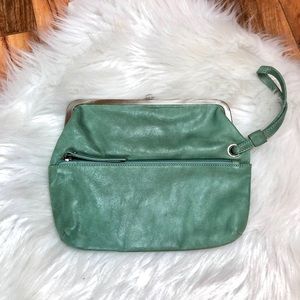 latico Mint Green Leather Clutch Wristlet Bag